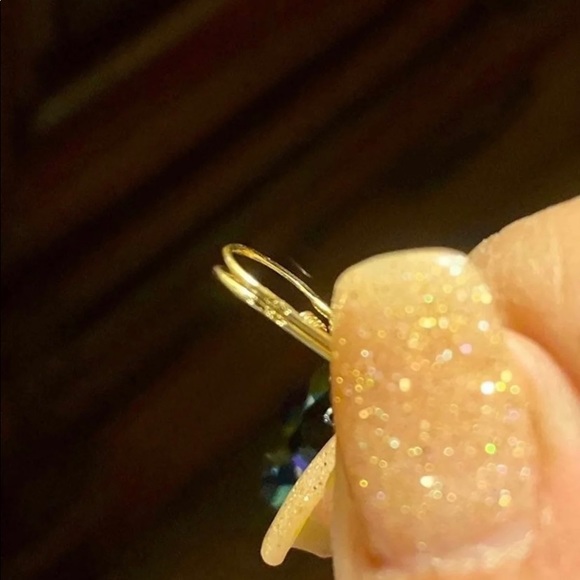 10k gold Iridescent Dangling Earrings - Picture 6 of 8